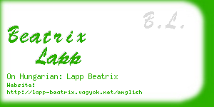 beatrix lapp business card